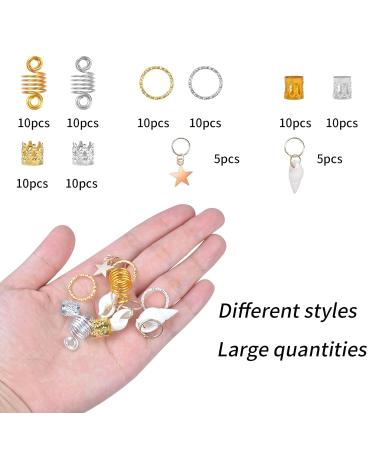 Jinlaili Hair Braid Rings - 90 Pieces Dreadlocks Beads & Accessories | Adjustable Metal Cuffs & Jewelry Clips for Braids - Buy Online on GoSupps.com