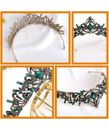 minkissy Baroque Princess for Women Black Leaves Headpieces with Purple Rhinestone Crown Halloween Costume Accessories Green - Buy Online on GoSupps.com