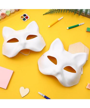 Homoyoyo Cat Masks Set - 10 Unpainted DIY Masquerade Masks for Halloween Cosplay & Costume Parties - Buy Online on GoSupps.com