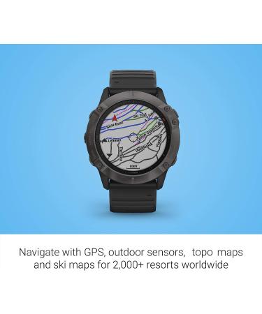 Garmin Fenix 6X Sapphire - Premium Multisport GPS Watch with Mapping, Music, Pace Guidance, and Pulse Ox Sensors - Dark Gray/Black - Buy Online on GoSupps.com