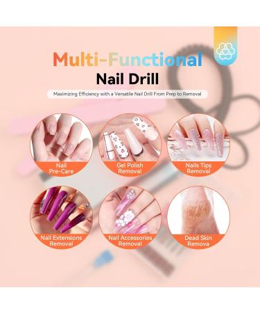 Saviland Electric Nail Drill Machine 35000RPM Kit | Portable File Gradient Color Files and Buffers for Salon Manicure Pedicure | 03-Orange Gradient - Buy Online on GoSupps.com