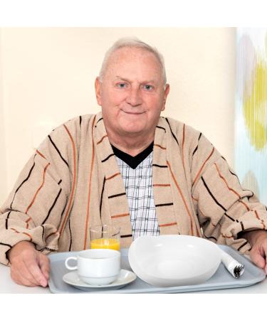 DOITOOL Elderly Scoop Plate with Suction Base - Non-Slip Self-Feeding Bowl for Disabled and Handicapped - Buy Online on GoSupps.com