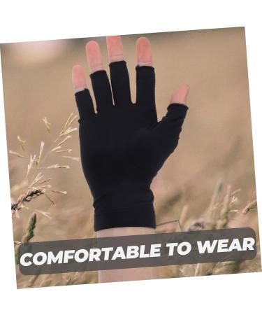 ABOOFAN 1 Pair Uv Gloves Half Finger Gloves Summer Driving Gloves Outdoor Hiking Gloves Uv Shield Gloves Touchscreen Gloves Summer Beach Gloves Point Fingers Fabric Women's 19.5x8cm Black - Buy Online on GoSupps.com