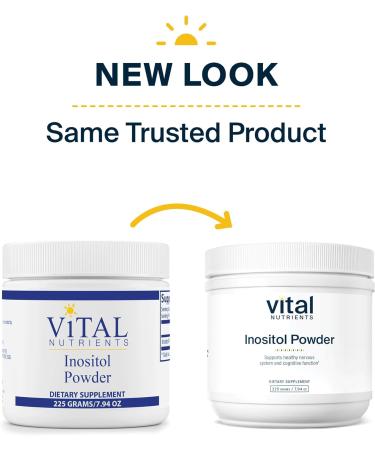 Vital Nutrients Inositol Powder - Metabolism Support for Neurotransmitters - Vegetarian - 225g - Buy Online on GoSupps.com