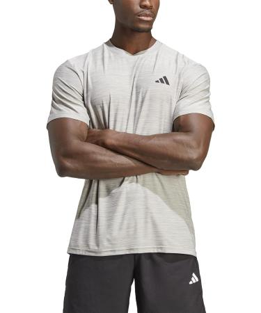 Buy adidas Men's Train Essentials Stretch Training T-Shirt - Short Sleeve (1 Pack) - L Mgh Solid Grey/White/Black | International Shipping Available - Buy Online on GoSupps.com