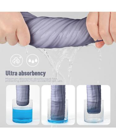 YOOFOSS 10-Pack Mullwindeln Spuckerche - 100% Cotton Fabric Diapers 6-Layer Folding Towels for Babies Fog Blue 27x50 cm - Buy Online on GoSupps.com