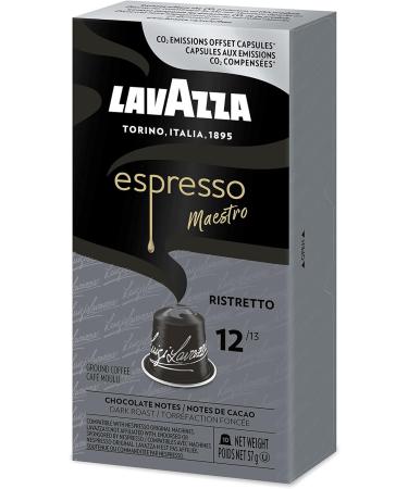Lavazza Espresso Maestro Ristretto Dark Roast Coffee Capsules Compatible with Nespresso Original Machines Intense and Full-bodied notes of chocolate and caramel (100 pack) Maestro Ristretto 10 count (Pack of 10) - Buy Online on GoSupps.com