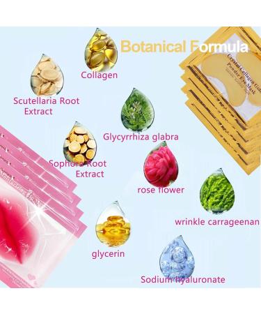 30 Pairs Lip Masks & 24K Gold Gel Eye Masks - Collagen Under Eye Patches for Dark Circles Puffiness & Wrinkles | International Shipping - Buy Online on GoSupps.com