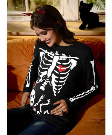 G and PL Halloween Women's Long Sleeve Maternity Funny Costume Top - Skeleton Baby Design - Sizes S-XXL - Buy Online on GoSupps.com