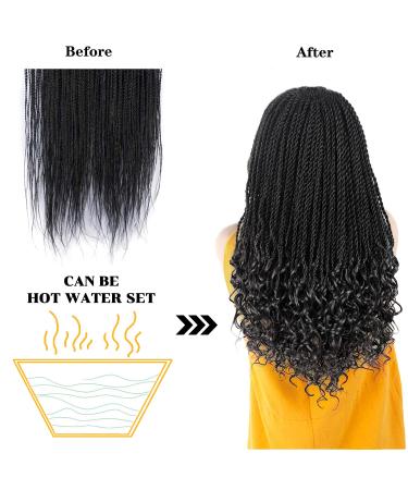 Senegalese Twist Crochet Hair - 8 Packs 18 Inch | Small Twist Braids for Black Women | Hot Water Setting, Natural Ends (1B) - Buy Online on GoSupps.com