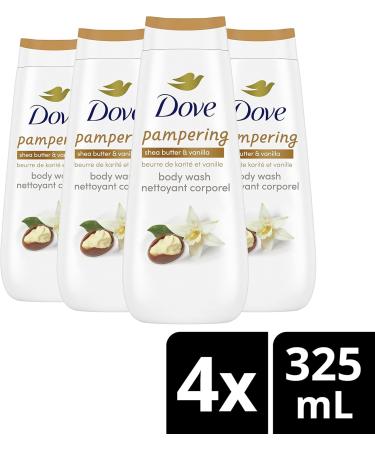 Dove Pampering Body Wash for renewed healthy-looking skin Shea Butter & Vanilla leaves skin soft 325ML Pack of 4 Shea Butter Vanilla 325 ml (Pack of 4) - Buy Online on GoSupps.com