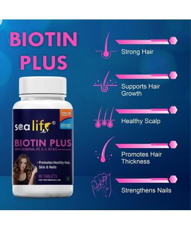 Biotin Plus Tablets Prevent Hair Loss and Promotes Healthy Hair Growth | Glowing Skin and Longer Nails with Multivitamins & Sesbania Extract (60 Tablets Each) for Men and Women - Buy Online on GoSupps.com