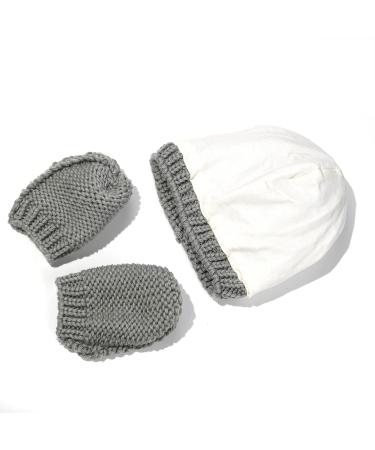XYIYI Newborn Baby Winter Beanie Hat & Mitten Set for Boys Girls 6-18 Months - Grey - Buy Online on GoSupps.com