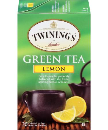 Twinings Green Tea and Lemon Individually Wrapped Tea Bags | Fresh & Uplifting | 20 Count (Pack of 6) Green Tea and Lemon 20 Count (Pack of 6) - Buy Online on GoSupps.com