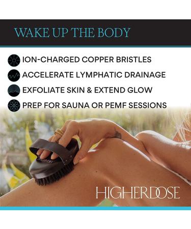 HigherDOSE Copper Body Brush - Ion-Charged Dry Brush for Exfoliation, Stress Reduction, and Energy Boost - Buy Online on GoSupps.com
