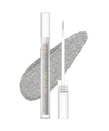 FOCALLURE Glittering Liquid Eyeshadow  High-Impact  Long Lasting  Quick-Drying  Crease Resistant  Precision Applicator Included  02 Polar Star 2 Polar Star