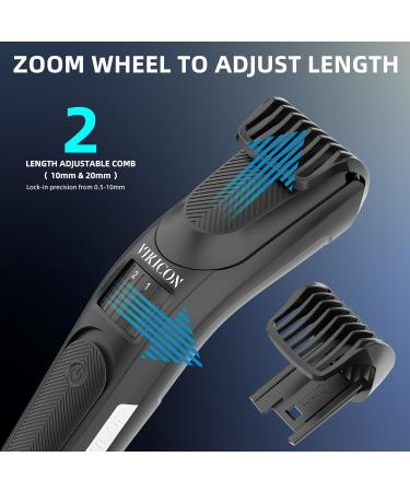 VIKICON Beard Trimmer for Men Electric Hair & Stubble Clipper 40 Length Settings Rechargeable Facial Trimmers w/2 Combs Professional Self Sharpening Blades 150 min Cordless Usage Gift for Men - Buy Online on GoSupps.com