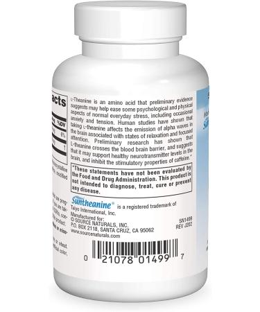 Source Naturals L-Theanine 200 mg â€“ Relaxation Support | 60 Tablets - Buy Online on GoSupps.com