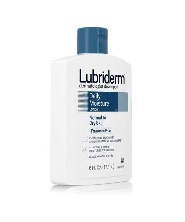 Lubriderm Daily Moisture Lotion 6 oz - Fragrance-Free Formula for Normal to Dry Skin - Buy Online on GoSupps.com