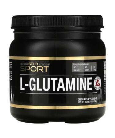 L Glutamine Powder, Pharmaceutical Grade from AjiPure Ajinomoto, Suitable for Vegetarians and Vegans, Gluten Free, Pure Powder, 16 oz (454 g)