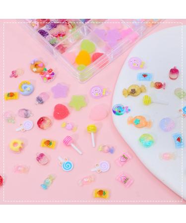 Buy 3D Candy Nail Charms | Lollipop Donuts & Colorful Shapes for Nail Art DIY | Cute Assorted Designs & Pickup Tools - Buy Online on GoSupps.com