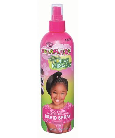 African Pride Dream Kids Olive Miracle Soothing Moisturizing Braid Spray 12 oz (Pack of 6)
