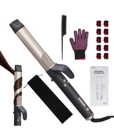 MYMULIKE Automatic Hair Curle 1.25 inch Rotating Curling Iron Automatic Wave Hair Curling Wand for Women 5 Adjustable Temps & 360 Rotating Curling & 1H Auto Off Dual Voltage Auto Rotating Hair Curler for Waves