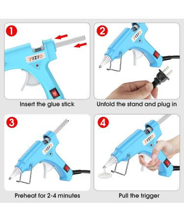 IZIO Mini Glue Gun Kit with 30 Premium Glue Sticks - Fast Preheating, Lightweight Design for Home/Office Repairs - High Viscosity, Quick Sealing DIY Tool (Blue) - Buy Online on GoSupps.com