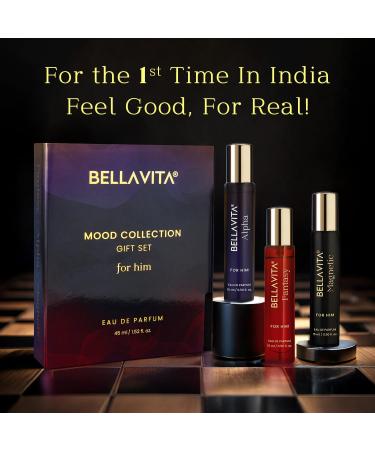 BE LLAVI T'A Mood Collection Gift Set 3x15ML for Men | Alpha Fantasy & Magnetic EDP Liquid Perfume | with Vanilla Benzoin and Cedarwood | Fruity Woody Fresh Long Lasting Fragrance Scent - Buy Online on GoSupps.com