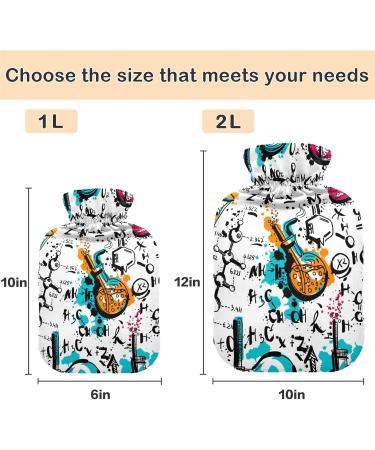 Naanle Watercolor Heat Bottle with Cover | 1L Transparent Hot Water Bottle for Bed Hand & Feet | Ideal for Heat & Cold Therapy - International Shipping Available - Buy Online on GoSupps.com