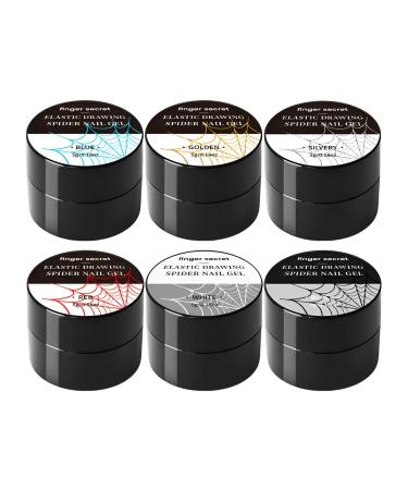 Spider Nail Gel 6 Colors Polish Wire Drawing Nail Gel Elastic Gel Nail Polish Liner Gel Liner for Natural Nails False Nails