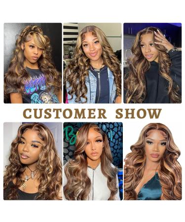 24 Inch Ombre Honey Blonde Body Wave Lace Front Wig Human Hair - 150% Density, Pre Plucked with Baby Hair - Five Gifts Included - Buy Online on GoSupps.com