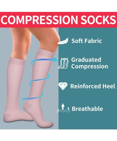 Laite Hebe Compression Socks 4 Pairs - Support for Nurses & Athletes - Assorted Colors - Large-X-Large - Buy Online on GoSupps.com