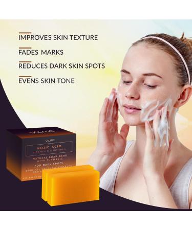 Buy VALITIC 2 Pack Kojic Acid Soap Bars with Vitamin C & Retinol + Exfoliating Gloves - Dark Spot Treatment & Body Scrub Solution - Buy Online on GoSupps.com