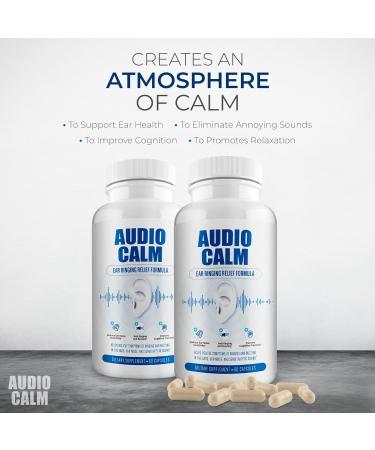 BACTICURE Audio Calm - Tinnitus Relief Supplement | Natural Stop Tinnitus Solution - Relieves Ear Ringing Buzzing Clicking | 60 Capsules (2) - Buy Online on GoSupps.com