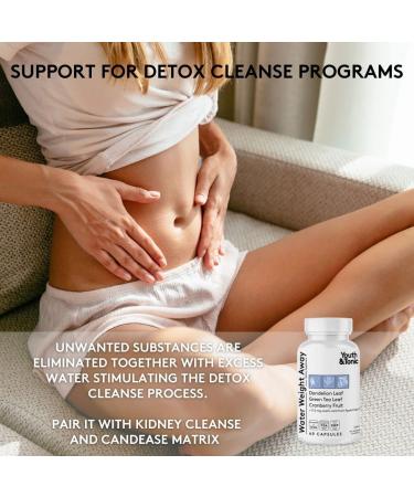 Dandelion Water Weight Pills for Waistline Thin, Bloat Relief & Swelling - Natural Diuretic Supplement for Water Retention & Body Detox Support - Buy Online on GoSupps.com