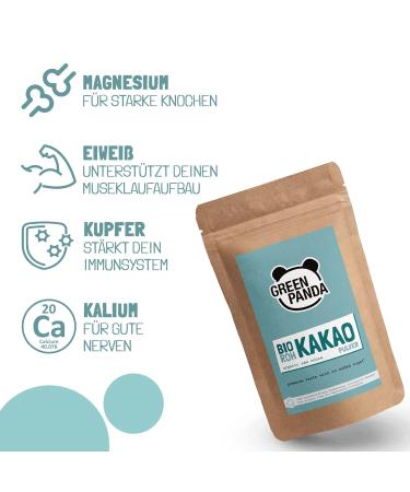 Buy Green Panda Organic Raw Cocoa Powder - Premium Unsweetened Cocoa for Baking Desserts & Drinks | 500g - International Shipping - Buy Online on GoSupps.com