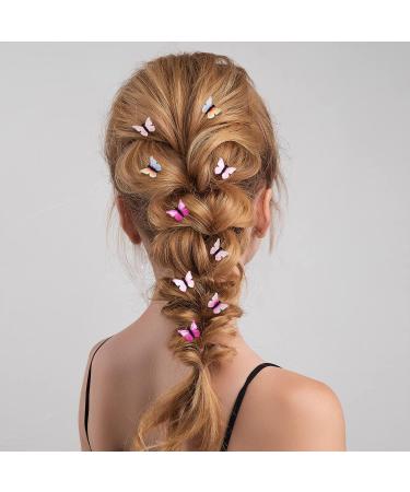 PAGOW 30PCS Butterfly Hair Clips - Fabric Fashionable Bobby Pins with Pearl Decoration for Women and Girls - 10 Styles, 3 Pcs Each - Buy Online on GoSupps.com