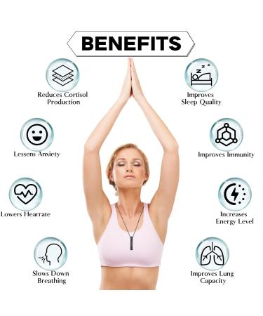 Xinrongda 2PC Meditation Breath Chain Necklace - Smoke-Free Cessation Aid for Relaxation & Calming (Black/Silver) - Buy Online on GoSupps.com