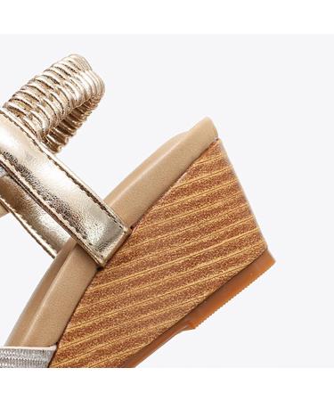 Shop XTZ YGLD Women s Bohemian Open Toe Sandals | Comfortable Gold Vacation Clogs & Roman Heels - Size 8 UK - Buy Online on GoSupps.com