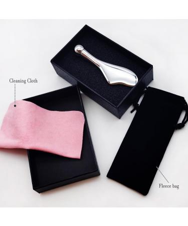 Mini Eye Care Stick & Gua Sha Facial Roller - Reduce Puffiness & Wrinkles | On-the-Go Beauty Tool for Women | Zinc Alloy Massager - Buy Online on GoSupps.com