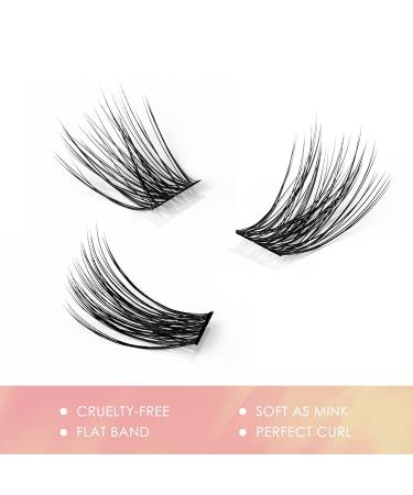 LANKIZ DIY Natural Look Individual Eyelash Extensions 0.07mm 10-16mm Mix - Reusable Soft Lightweight Lash Clusters at Home - Fluffy Style02 - Buy Online on GoSupps.com