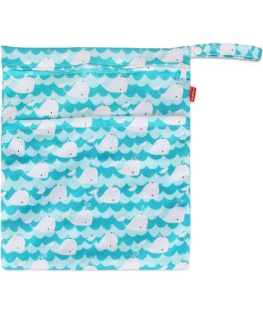 Damero 3 Pcs Baby Wet Dry Cloth Diaper Bag - Reusable Nappy Bag for Travel - Cute Whale Design - Buy Online on GoSupps.com