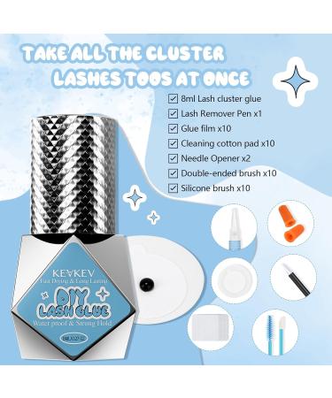 KevKev Eyelash Extension Glue | Fast Drying 3-5S | Long Lasting Waterproof Cluster Lash Glue | 8ml Black | Ideal for Self Application - Buy Online on GoSupps.com