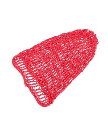 LUOEM Women Hair Net for Sleeping Crochet Hairnet Cap Snood Cover Rayon Net (Red)