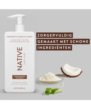Native Shampoo for women and men without artificial fragrances or mineral oils coconut and vanilla scent moisturizing shampoo gives hair soft healthy shine 3 x 487 ml - Buy Online on GoSupps.com