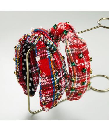 TQUXNGA Knot Christmas Headband Color Matching Pearl Embellished Yoga Sports Christmas Headband for Woman Red and green - Buy Online on GoSupps.com