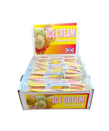 100 X Ice Cream Rock Sticks Handmade Traditional Rainbow Classic Sweets Retro Seaside Gift Wholesale Confectionery