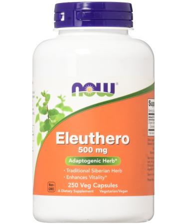 Now Foods Eleuthero 500 mg 250 Veg Capsules