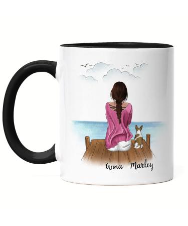 Kiddle-Design Dog Mom Mug Black Personalized Dog Owner Gift Dog Lover Dogs Dog Mom Dog Fan Dog Motif Pet